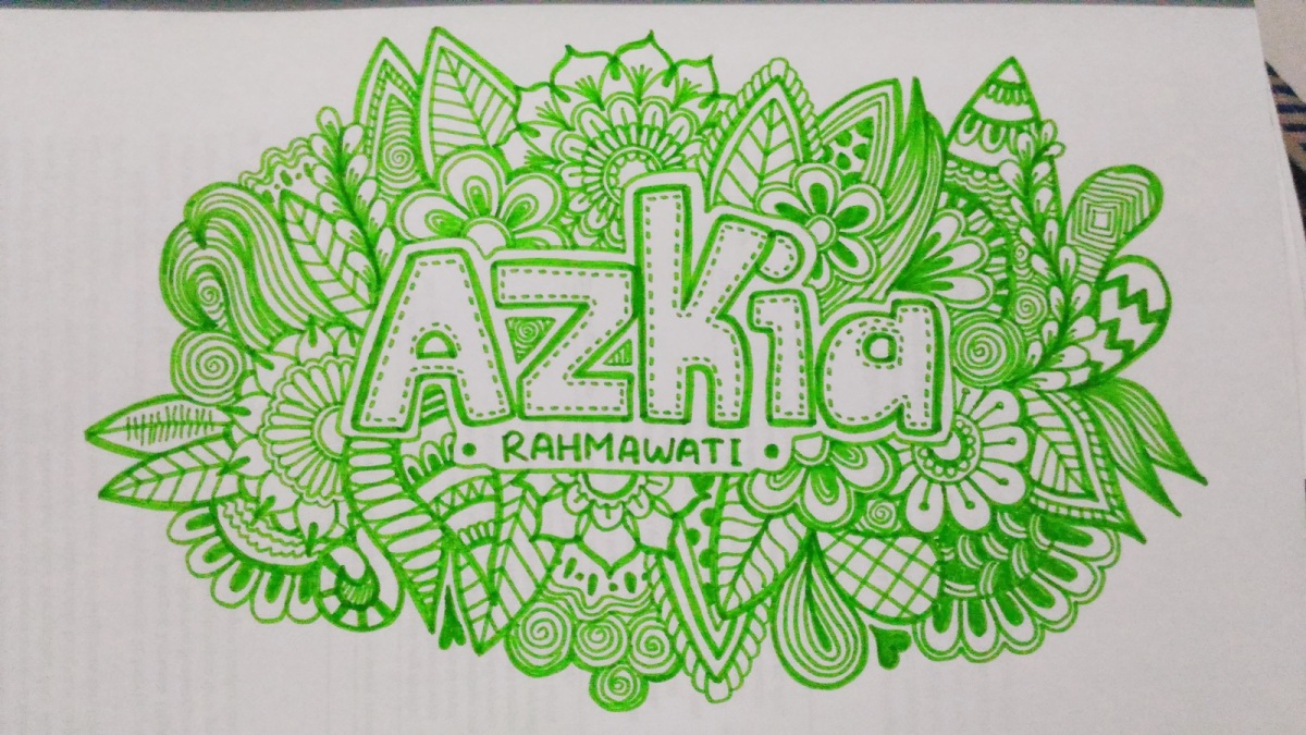 Doodle Art Name Azkia Rahmawati ENYOOH