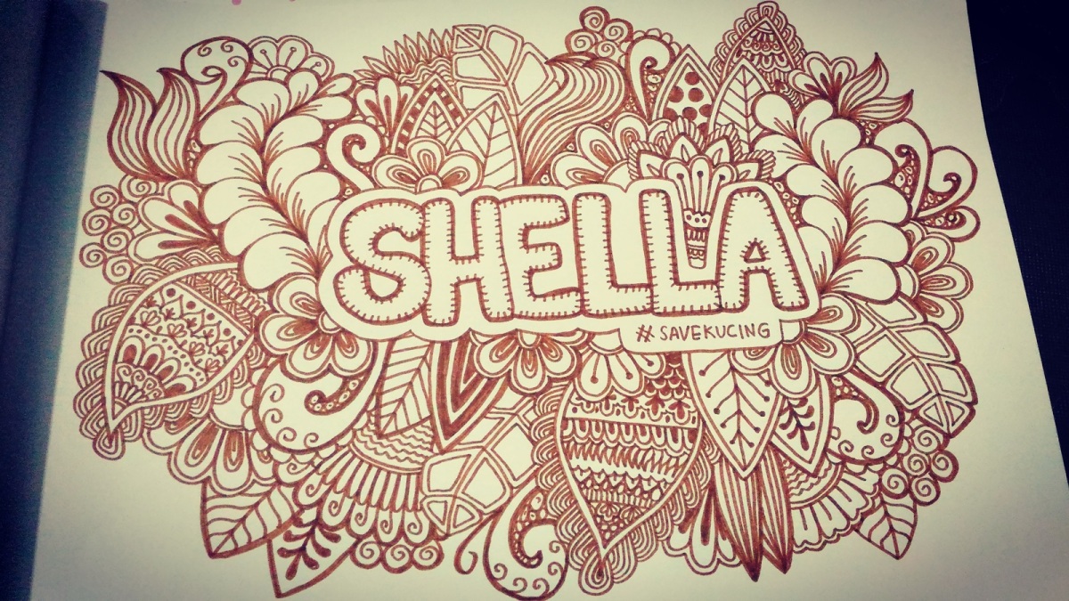 Doodle Art Name Shella ENYOOH
